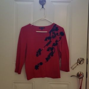 Petite Red Sweater with detail